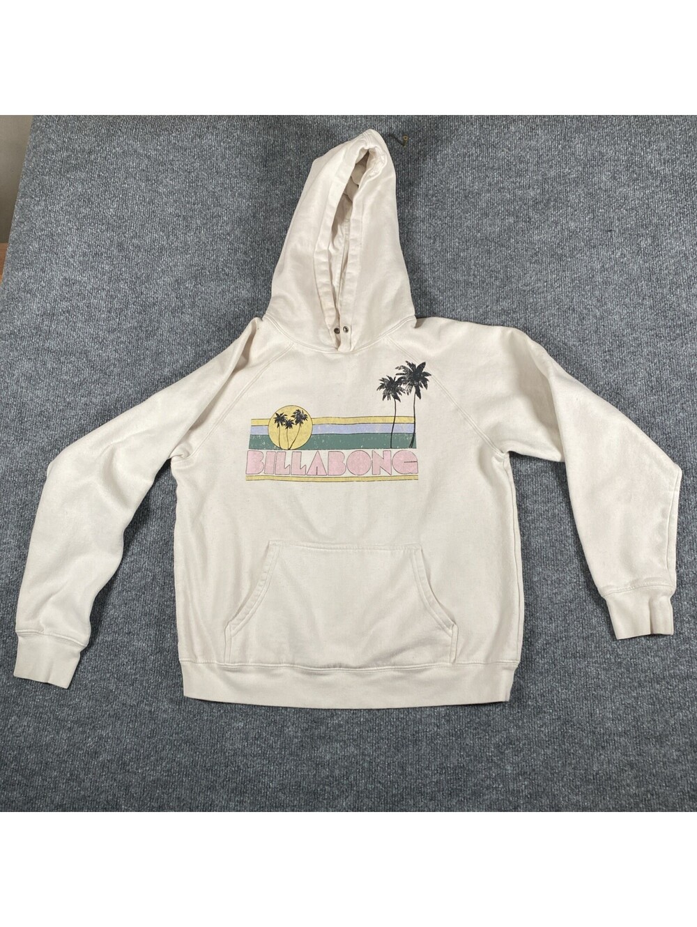 Vintage Billabong Surf Womens White Sz M Hoodie Sweatshirt 00s Y2K Surf READ AE